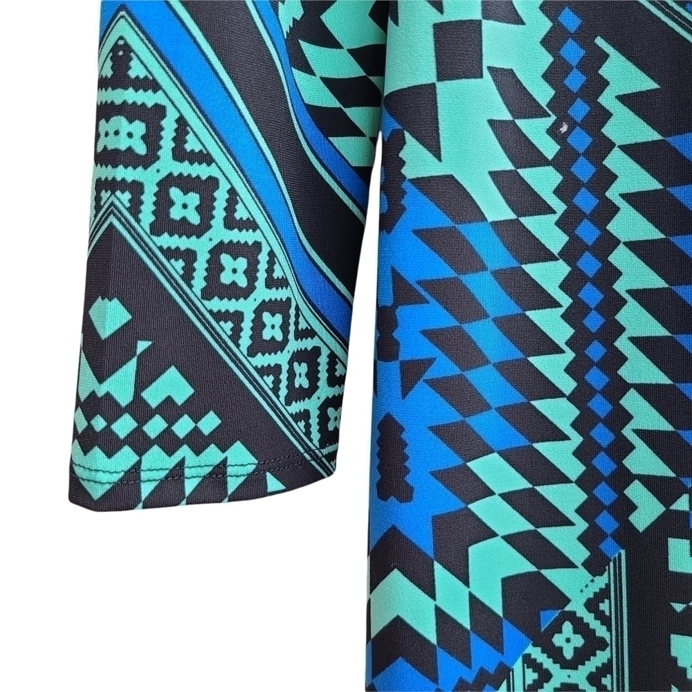 Hale Bob Tunic Style Geometric Print Dress, Size Medium - Picture 4 of 9